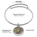 Henna Cuff Bracelet With Pendant