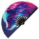 Bear Neon Bamboo hand fan