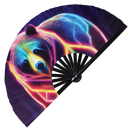 Bear Neon Bamboo hand fan