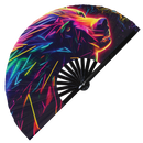 Bear Neon Bamboo hand fan