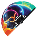 Bear Neon Bamboo hand fan