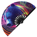 Bear Neon Bamboo hand fan