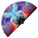 Butterfly Neon Bamboo hand fan