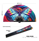 Butterfly Neon Bamboo hand fan