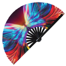 Butterfly Neon Bamboo hand fan