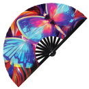 Butterfly Neon Bamboo hand fan