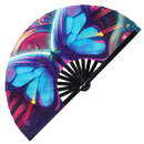 Butterfly Neon Bamboo hand fan