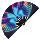 Butterfly Neon Bamboo hand fan