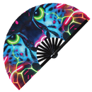 Cheetah Neon Bamboo hand fan