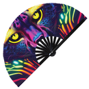 Cheetah Neon Bamboo hand fan