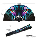 Cheetah Neon Bamboo hand fan