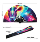 Cow Neon Bamboo Hand Fan