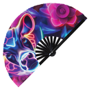 Cow Neon Bamboo Hand Fan