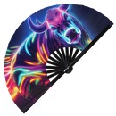 Cow Neon Bamboo Hand Fan