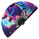 Cow Neon Bamboo Hand Fan