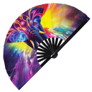 Elephant Neon Bamboo Hand Fan