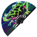 Frog Neon Bamboo Hand Fan