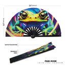 Frog Neon Bamboo Hand Fan