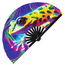 Frog Neon Bamboo Hand Fan