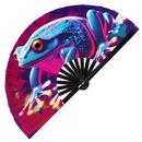 Frog Neon Bamboo Hand Fan