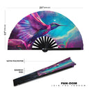 Hummingbird Neon Bamboo Hand Fan