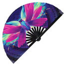 Hummingbird Neon Bamboo Hand Fan