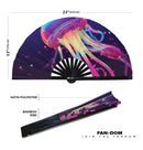 Jellyfish Neon Bamboo Hand Fan