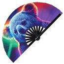 Koala Neon Bamboo Hand Fan
