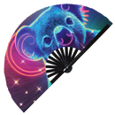 Koala Neon Bamboo Hand Fan