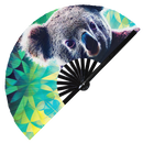 Koala Neon Bamboo Hand Fan