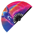 Llama Neon Bamboo Hand Fan