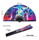 Llama Neon Bamboo Hand Fan