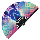 Llama Neon Bamboo Hand Fan