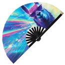 Llama Neon Bamboo Hand Fan