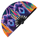 Llama Neon Bamboo Hand Fan