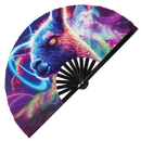 Llama Neon Bamboo Hand Fan