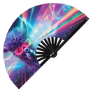 Llama Neon Bamboo Hand Fan