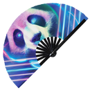 Neon Panda Bamboo Hand Fan