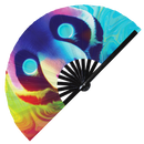 Neon Panda Bamboo Hand Fan