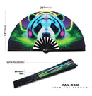 Neon Panda Bamboo Hand Fan