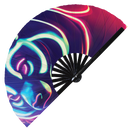 Neon Panda Bamboo Hand Fan