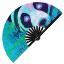 Neon Panda Bamboo Hand Fan