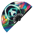 Neon Panda Bamboo Hand Fan