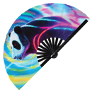 Neon Panda Bamboo Hand Fan