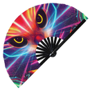 Parrot Neon Bamboo Hand Fan