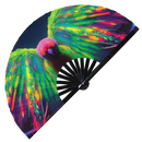 Parrot Neon Bamboo Hand Fan