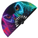 Parrot Neon Bamboo Hand Fan