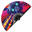 Pug Neon Bamboo Hand Fan