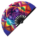 Pug Neon Bamboo Hand Fan