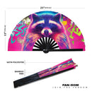 Racoon Neon Bamboo Hand Fan